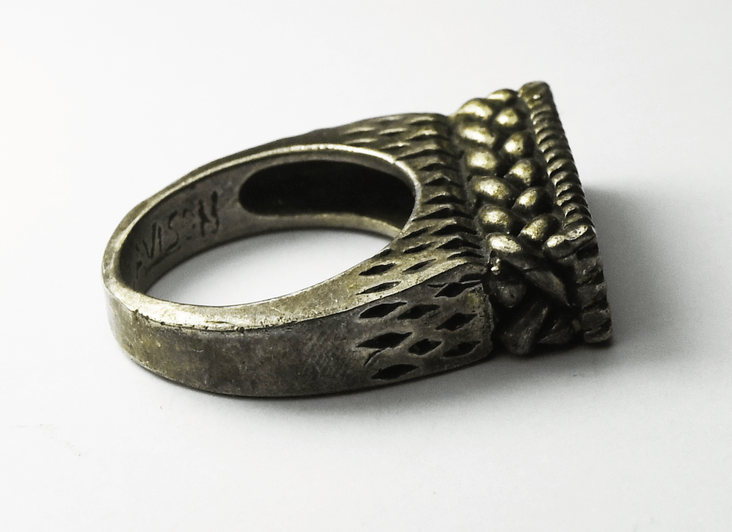 Sterling Silver Sally Davison Square Weave Strawberry 7mm Ring Size 7