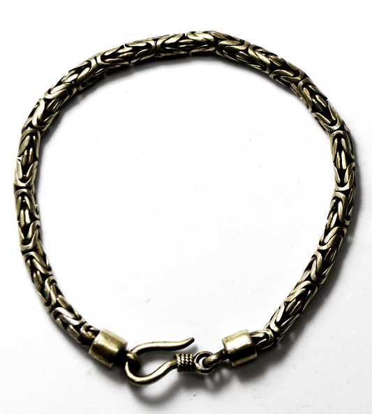 Sterling Silver Round Byzantine Bracelet 4mm Bracelet 8.5"  21g