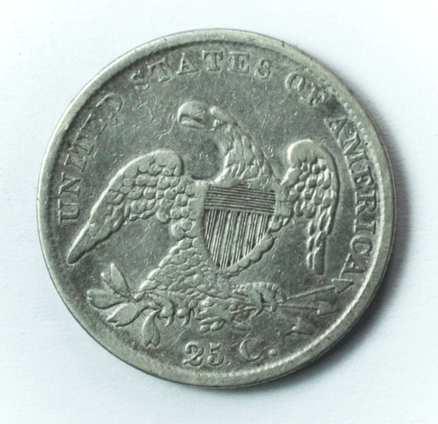 1838 25c Capped Bust Quarter Dollar Twenty Five Cents Philadelphia