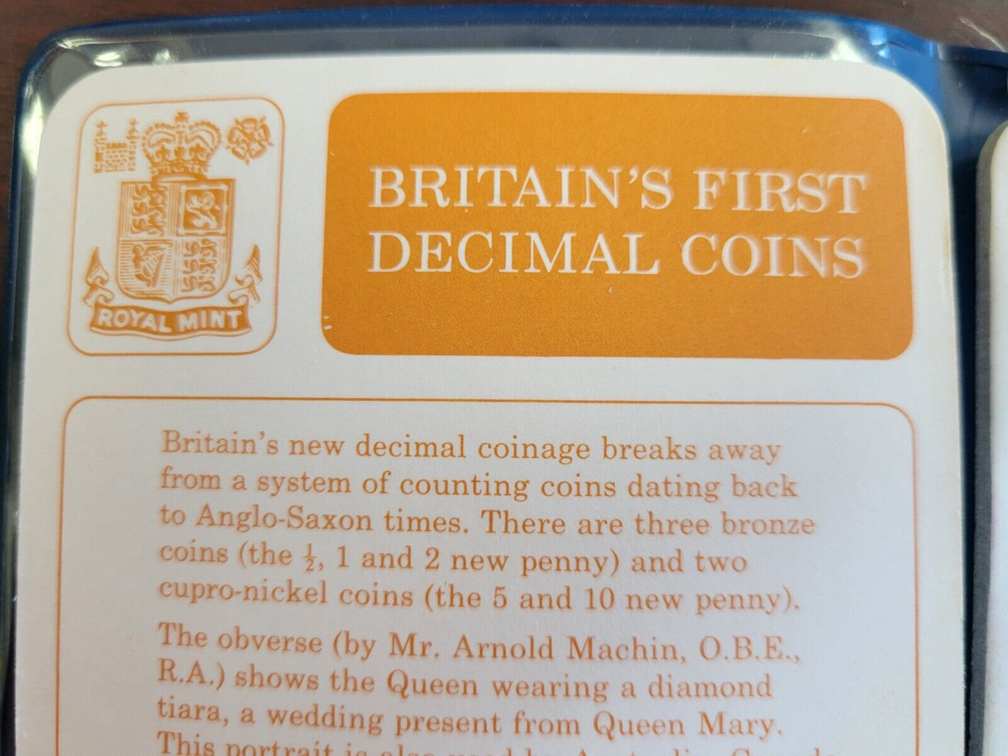 Great Britain 1968-1971 Britains First Decimal Coins Five Coin Bank Set