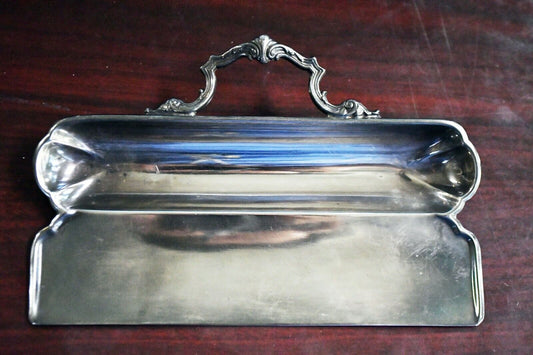 Vintage 6 3/4" Silver Plate Crumb Catcher Table Cloth #8302