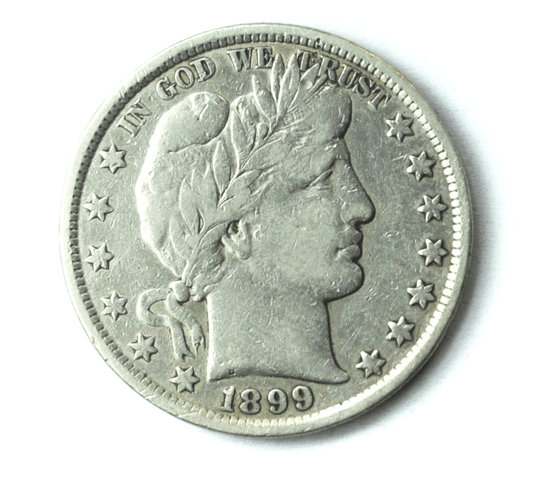 1899 50c Barber Silver Half Dollar Fifty Cents US Philadelphia