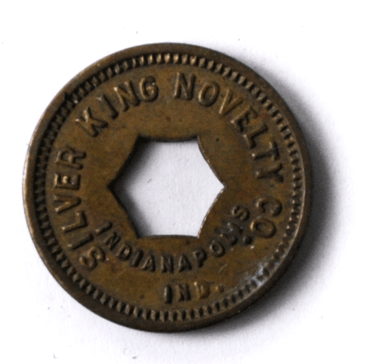 Silver King Novelty Indianapolis Indiana Profit Sharing Hexagon Cut Out 21mm