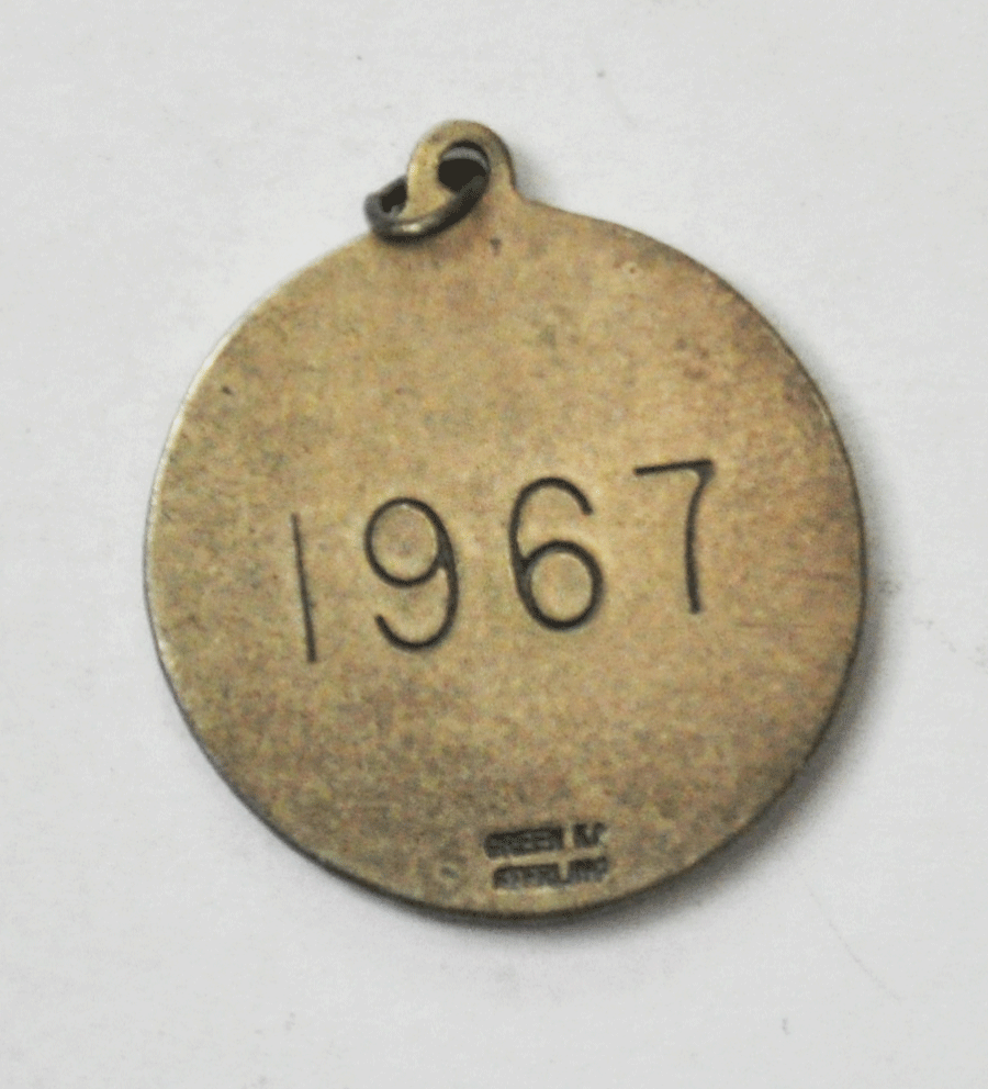 1967 Kansas City MO Green KC Skyline Missouri River Pendant 27mm Sterling Silver