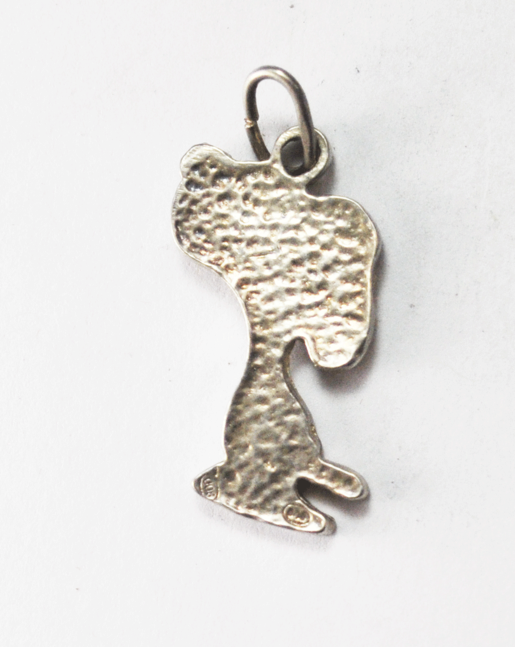 800 Fine Silver Enameled Beagle Snoopy Brown Taupe Camo Pendant 35mm x 17mm