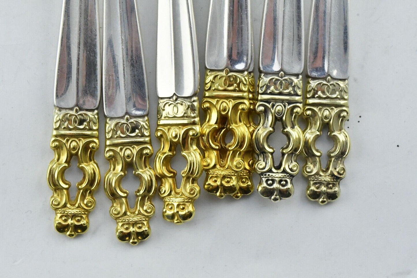 14pc. Hispana-Sovereign "Gold" by Gorham Sterling Solid 7 1/2" Dinner Forks 39oz
