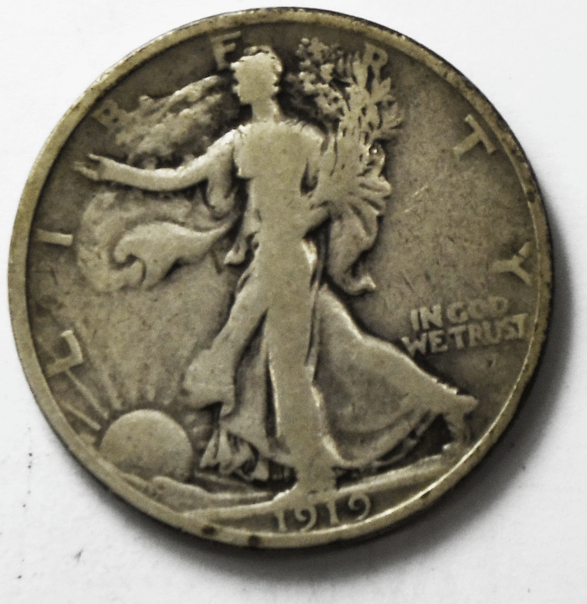 1919 50c Walking Liberty Silver Half Dollar Fifty Cents Philadelphia Rare