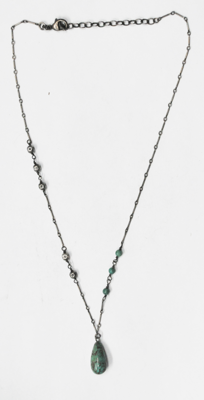 Sterling Silpada Turquoise Teardrop 20mm Pendant 2mm 20" Necklace