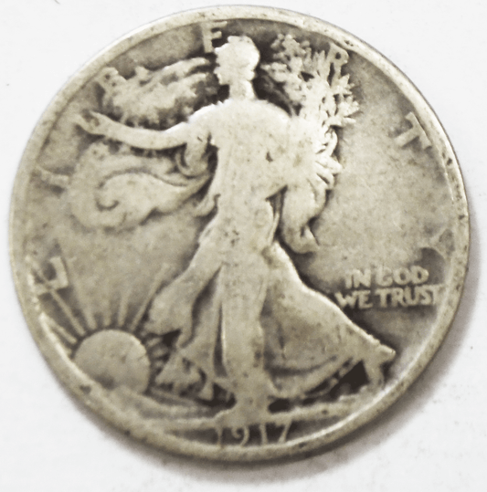 1917 SR 50c Walking Liberty Silver Half Dollar Fifty Cents San Francisco Reverse