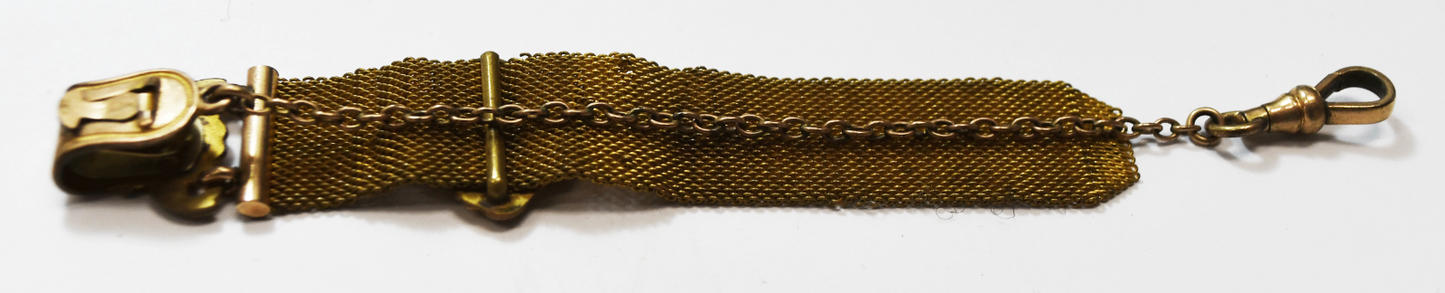 Gold Filled Pocket Watch 5" Chain 4-5/8" 24mm Mesh Clip
