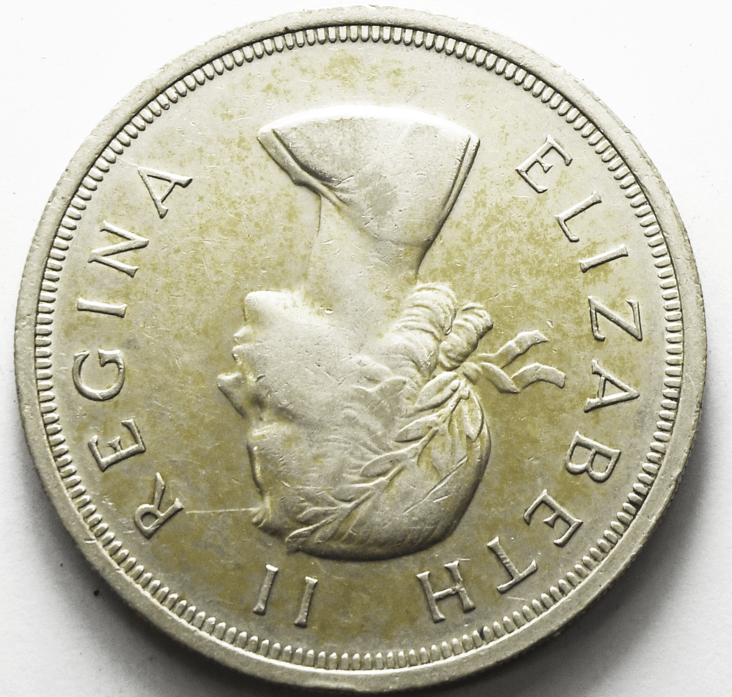 1957 South Africa 5 Five Shillings Silver Coin KM# 52