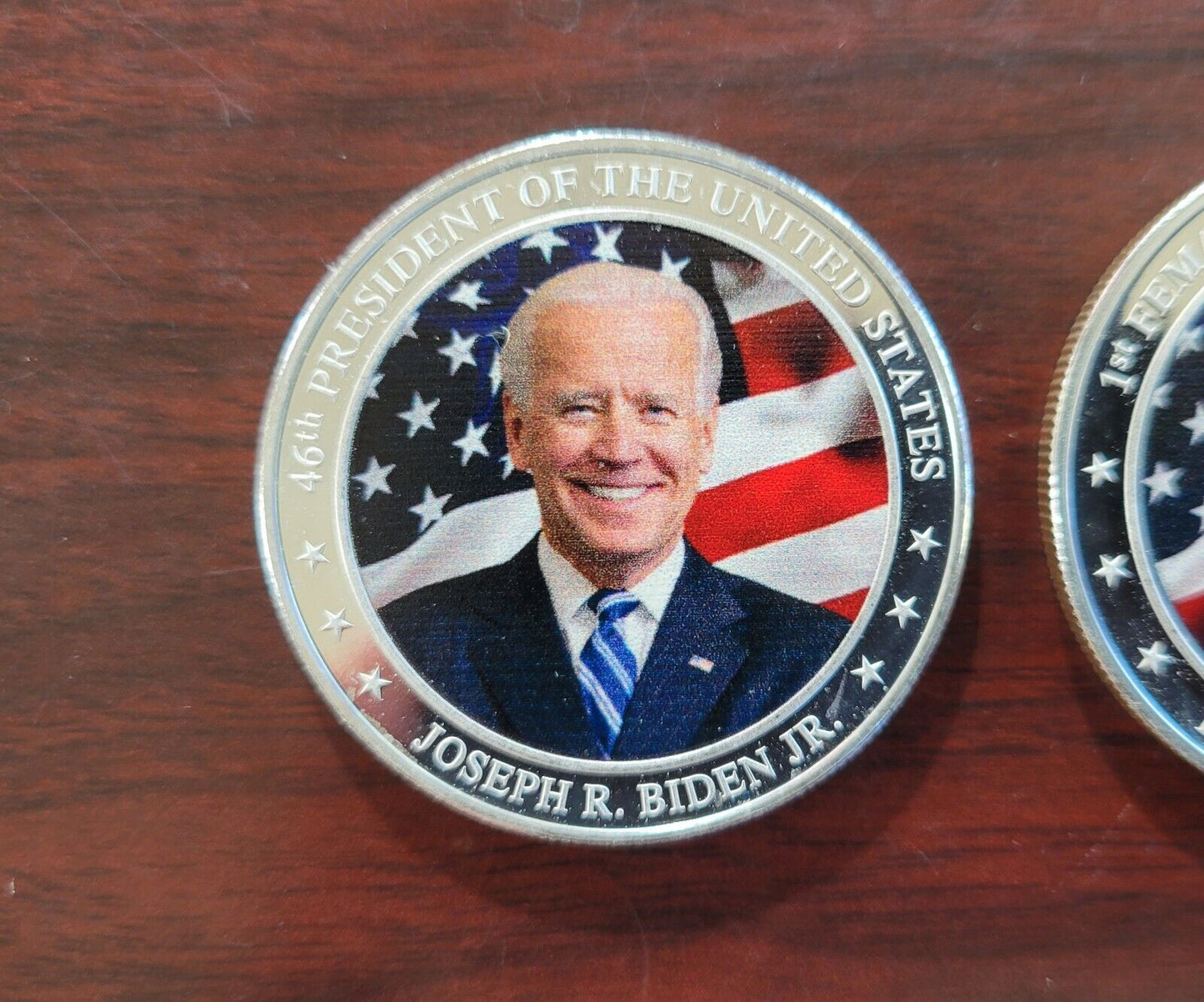 (2) .999 Fine Silver Joe Biden  & Kamala Harris 2021 Round Danbury Mint 1oz Each