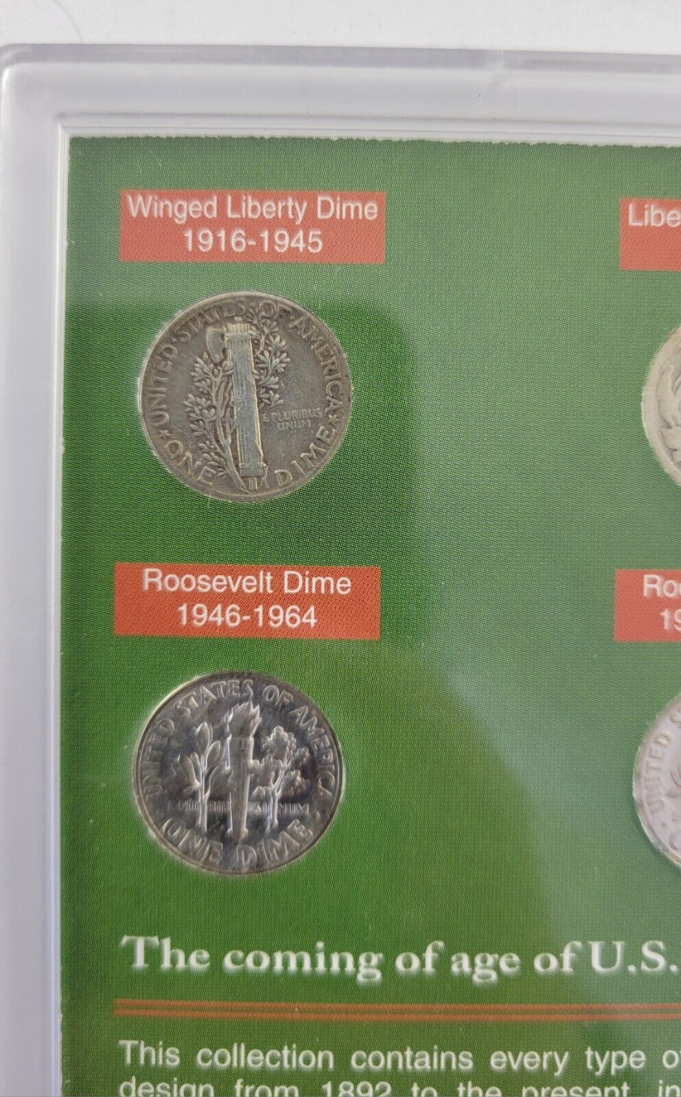 American Dimes of the 20th Century 4 Dime Set American Historic Society