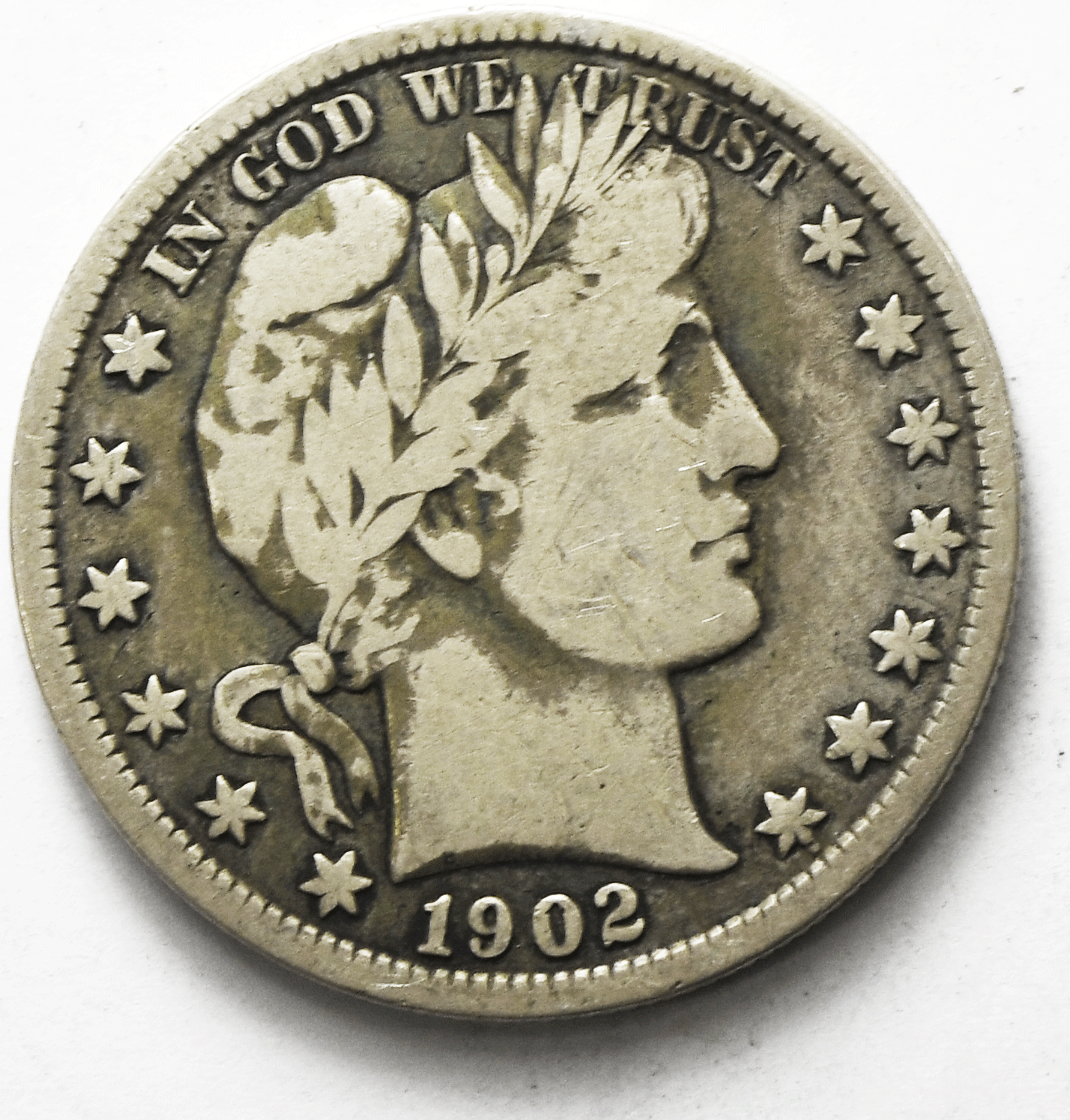 1902 50c Barber Silver Half Dollar Fifty Cents US Philadelphia