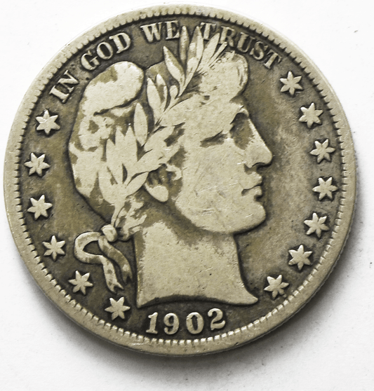 1902 50c Barber Silver Half Dollar Fifty Cents US Philadelphia