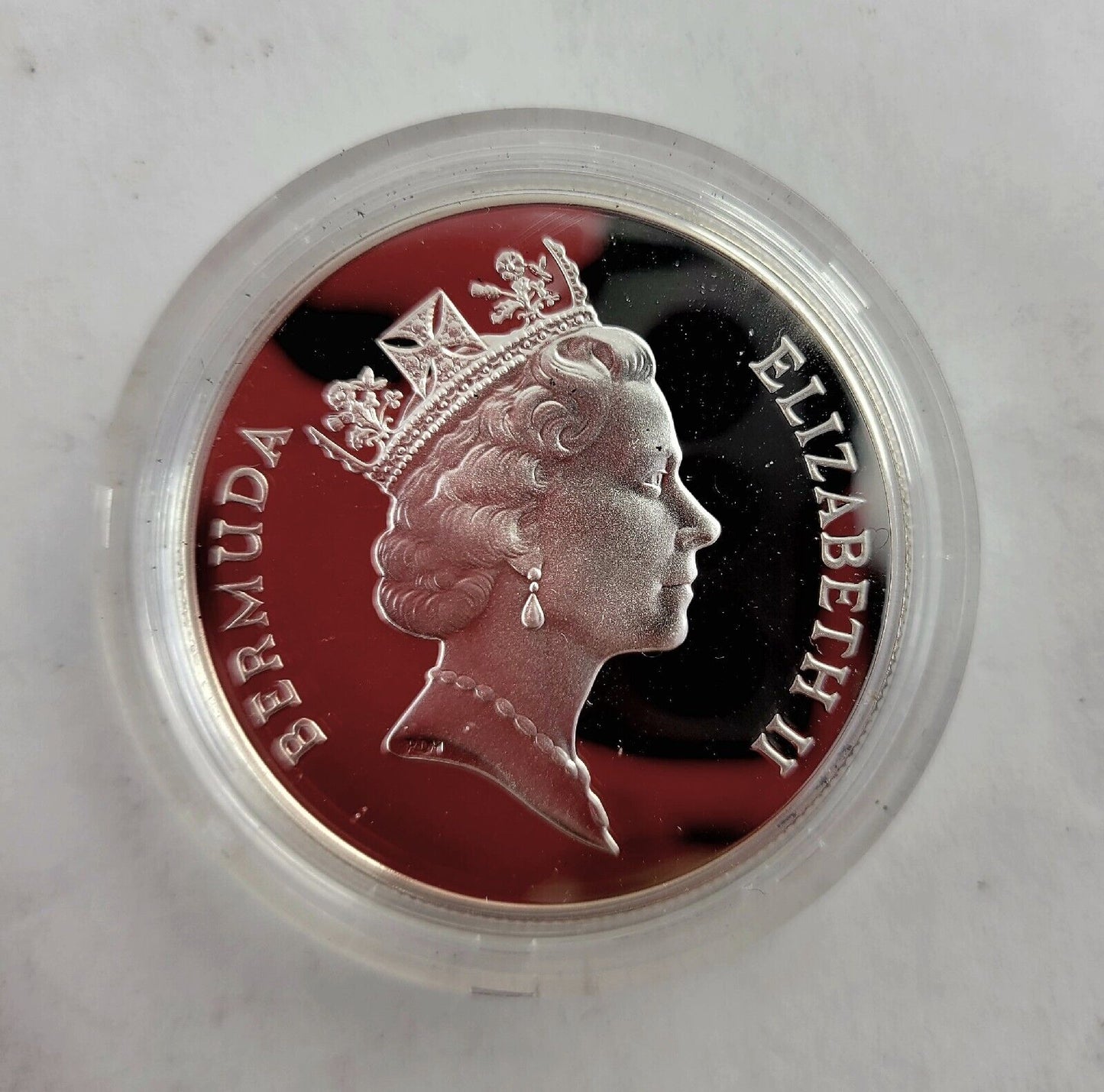 1991 Bermuda Silver 2 Dollars  Yellow Crowned Night Heron