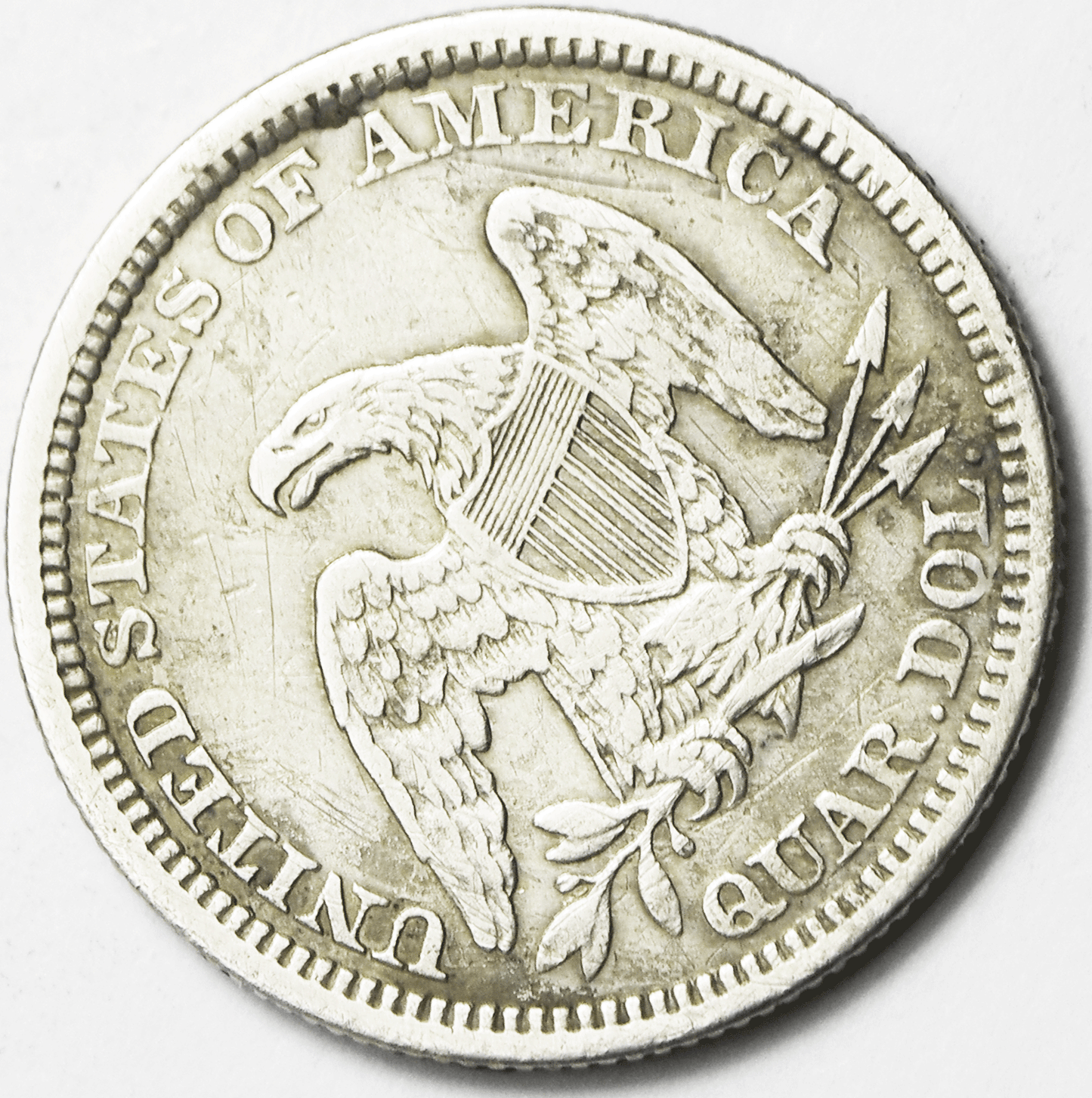 1865 25c Seated Liberty Silver Quarter Dollar Twenty Five Cents Rare VF