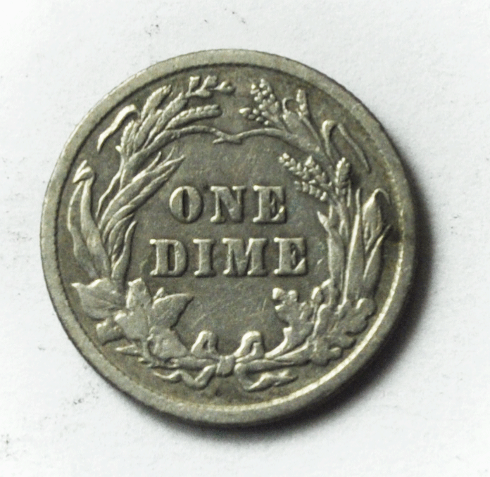 1902 10c Barber Silver Dime Ten Cents Philadelphia
