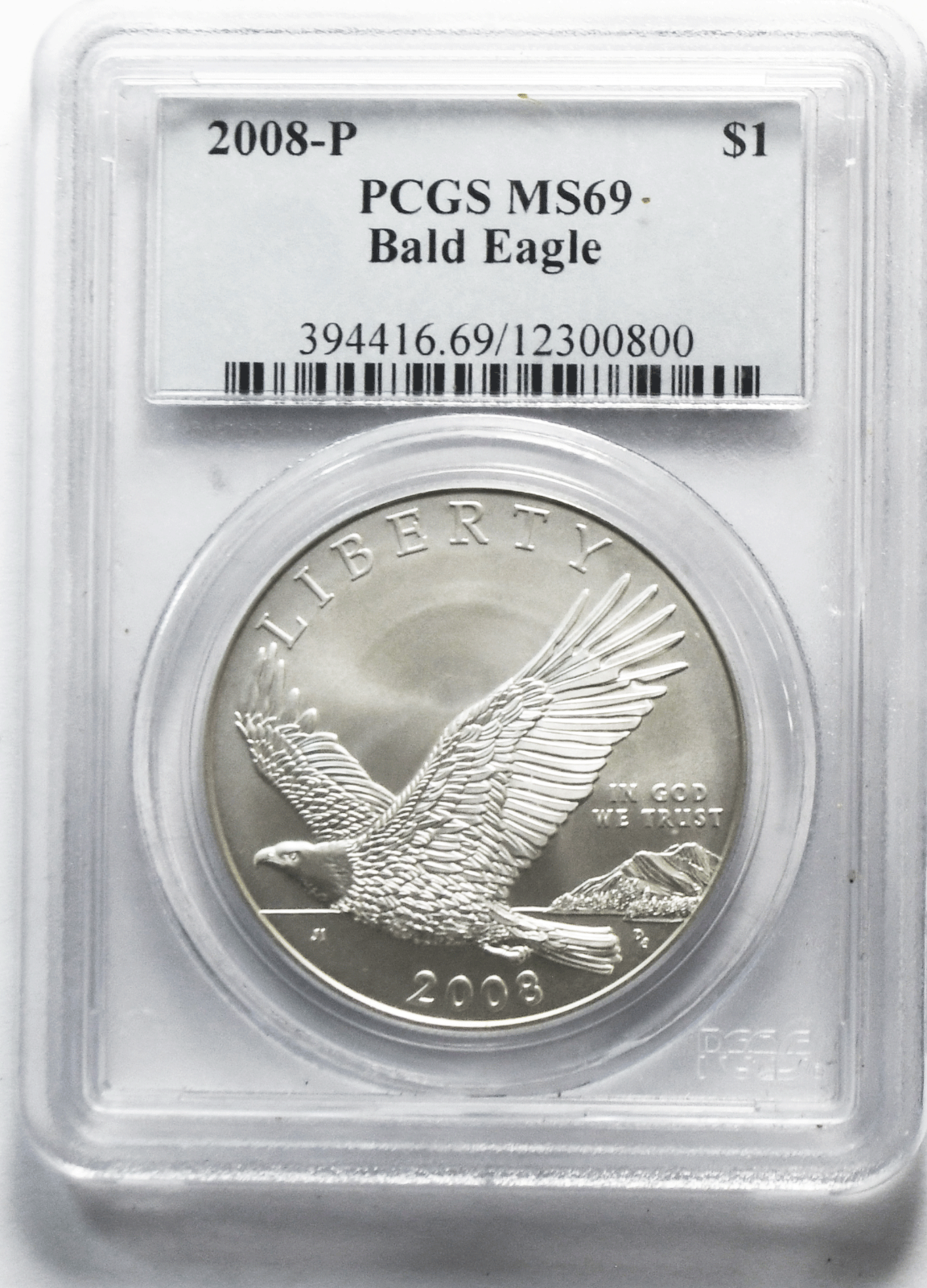 2008 P $1  Bald Eagle Commemorative Silver One Dollar MS69 PCGS