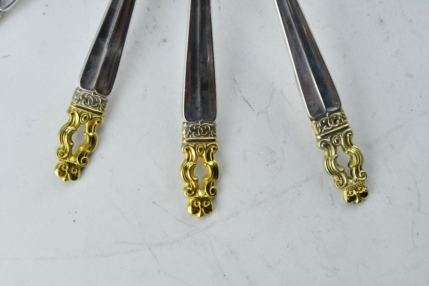 14pc. Hispana-Sovereign "Gold" by Gorham Sterling Desser Teaspoons 17.5oz