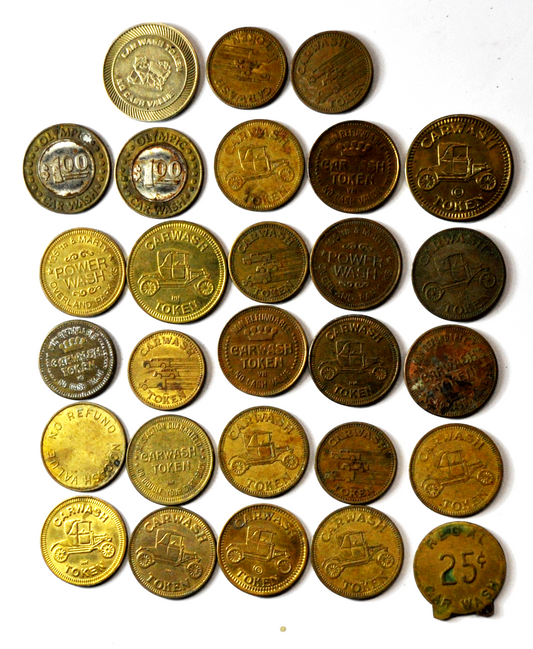 28 Car Wash Tokens Satisfaction Guarantee of Double Dirt Olympic Regal Metcalf