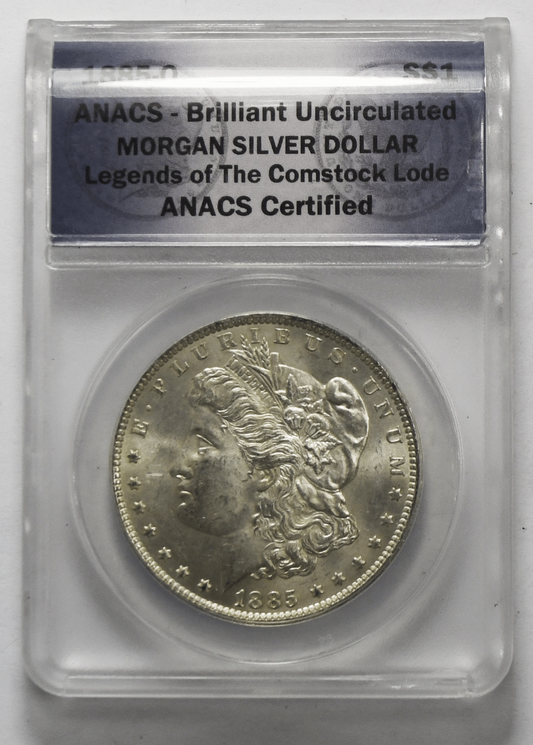 1885 O $1 Morgan Silver One Dollar New Orleans ANACS Brilliant Uncirculated