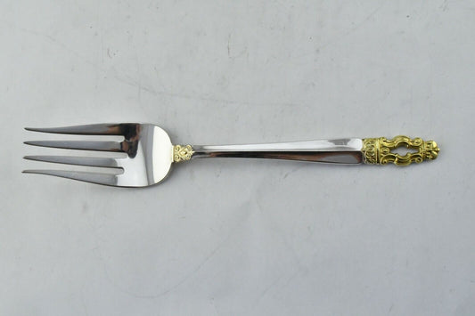 Hispana-Sovereign "Gold" by Gorham Sterling 8 1/2" Cold Meat Serving Fork 2.5oz.
