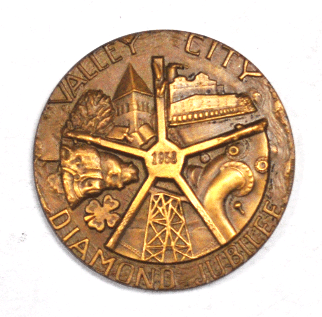 1958 Valley City North Dakota So Called Diamond Jubilee 38mm Bronze Medal