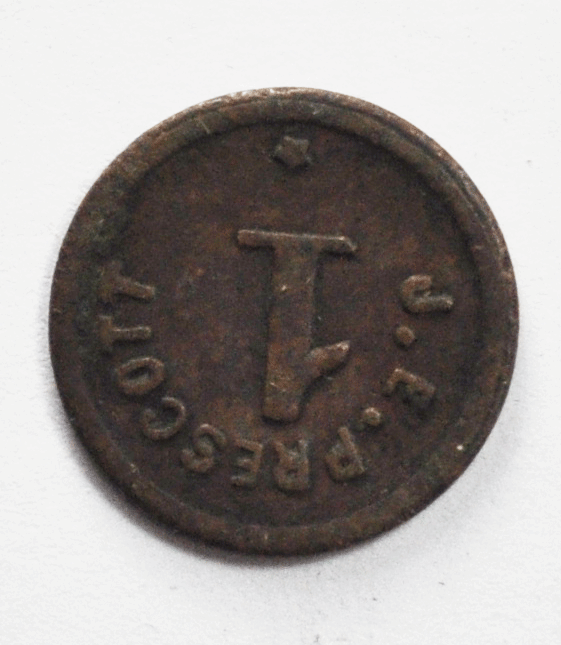 J.E. Prescott 1 Ingle System 17mm Trade Token April 7 1914