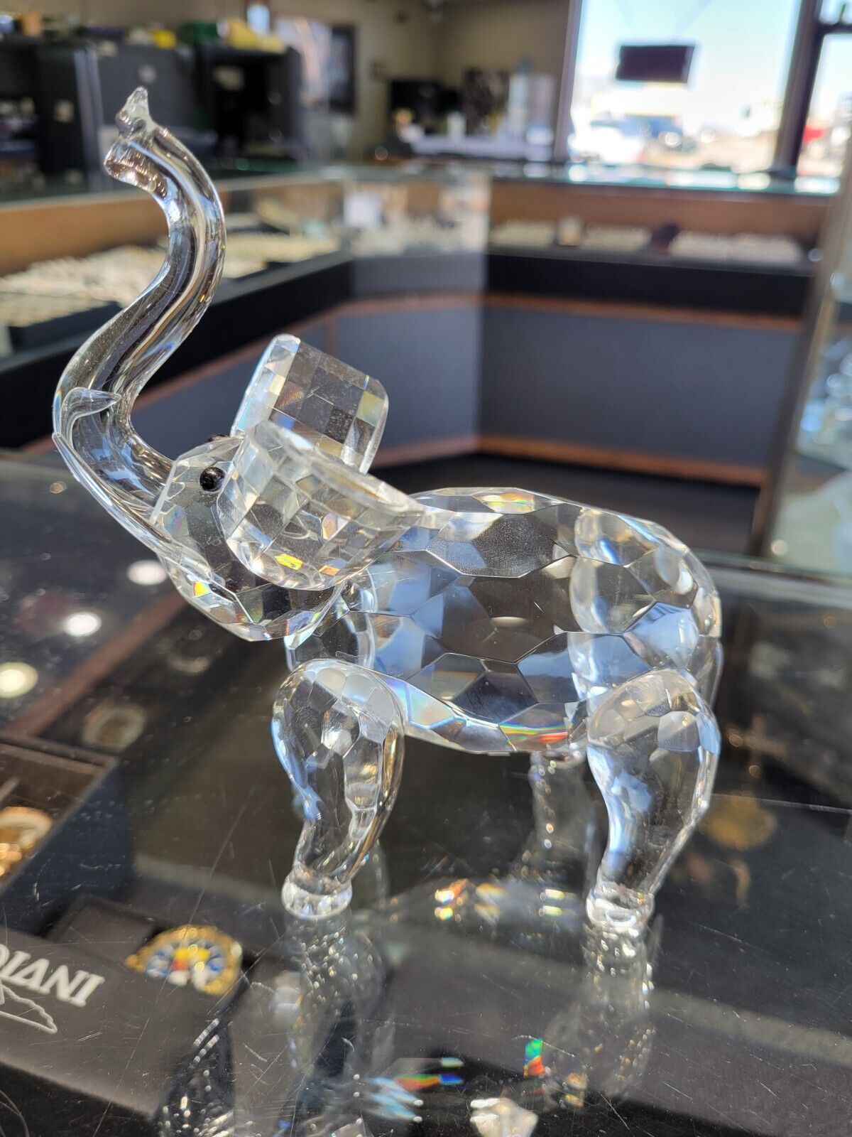 Godinger Shannon Crystal Elephant Sculpture #2533 Figurine 6" Tall Good Luck