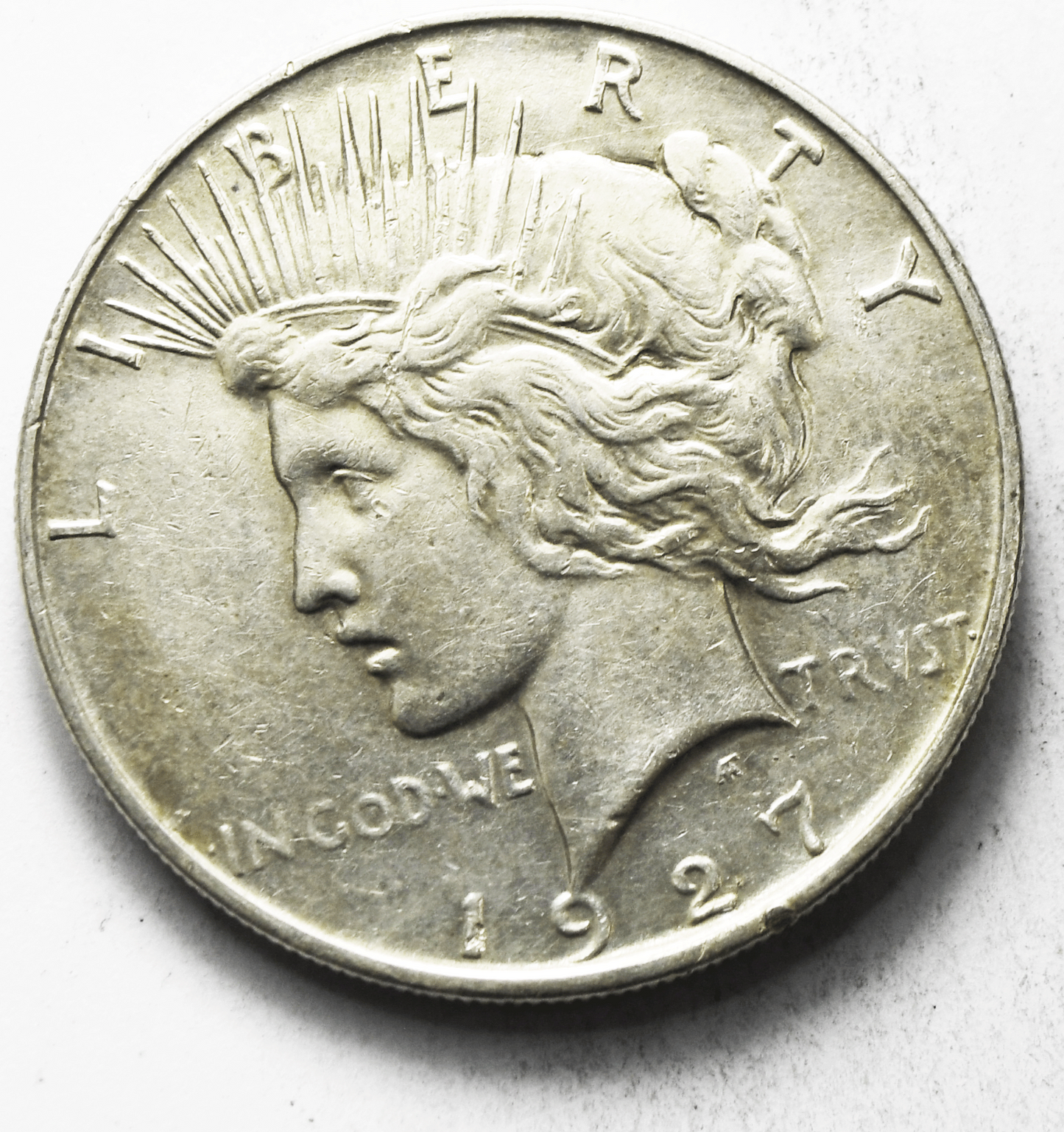 1927 D $1 Peace Silver One Dollar US Denver AU