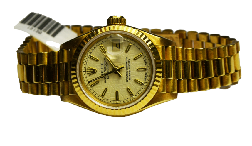 1989 Women's Rolex President 18k Datejust Ivory Jubilee Stick Dial 26mm 6" Wrist