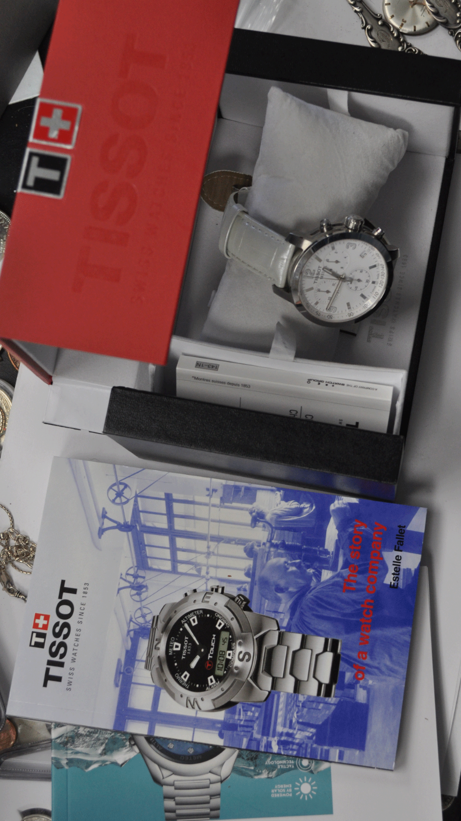 Tissot White Dial Chronograph T055417A Chronograph w Box & Papers 42mm