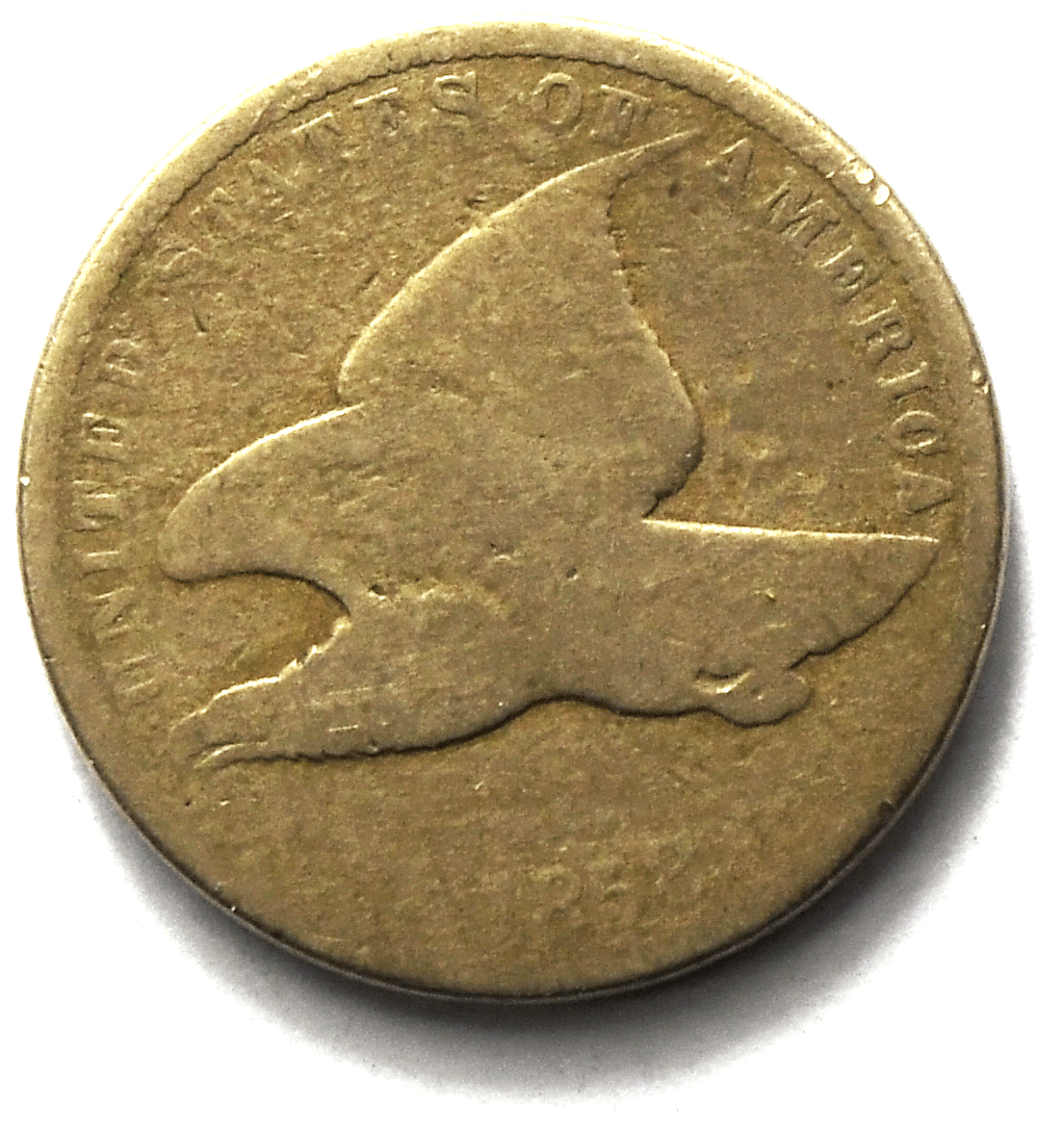 1858 1c Flying Eagle One Cent Penny Rare US Coin Philadelphia Large Letter