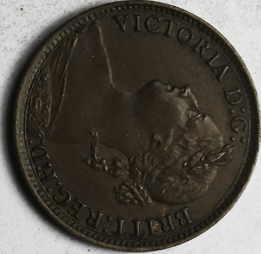 1886 Great Britain Farthing KM# 753 Bronze Coin