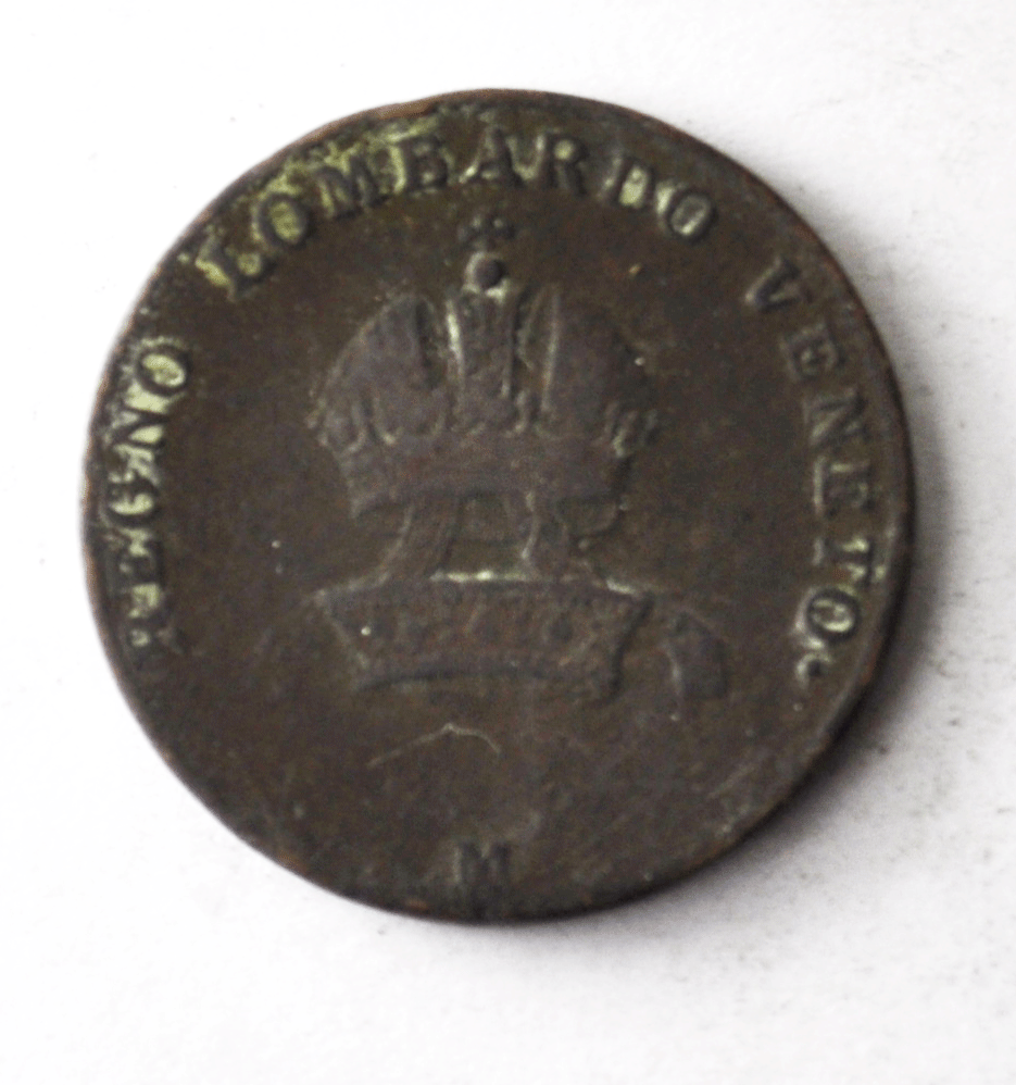 1822 Italian States Lombardy-Venetia 5 Five Centesimi C# 3.2