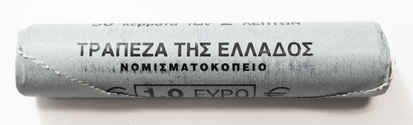 2002 Greece 2 Cent Uncirculated 50 Coin Roll