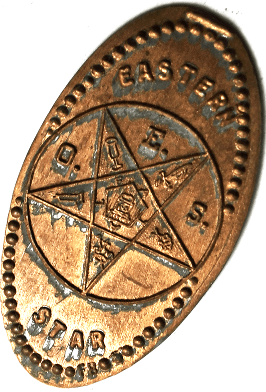1988 D 1c Elongated Penny Eastern Star Masonic