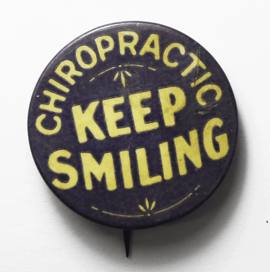 Vintage Chiropractic Keep Smiling Purple Pinback Round 31mm