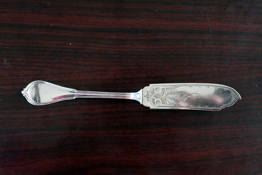 Cottage by Gorham Sterling Flat Handle Bright Cut Master Butter Spreader 1.33oz.