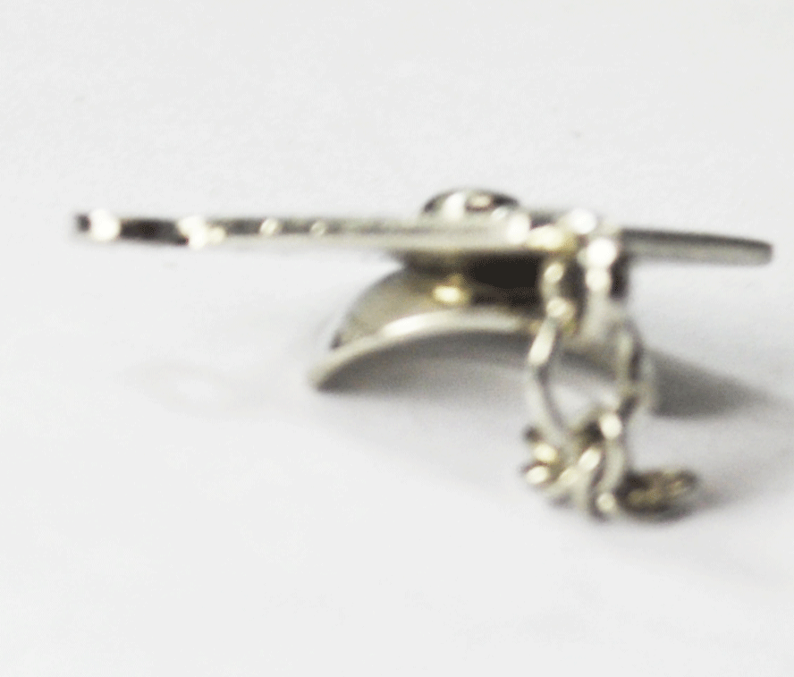 Sterling Silver Wells Graduation Hat Square Academic Charm 17mm
