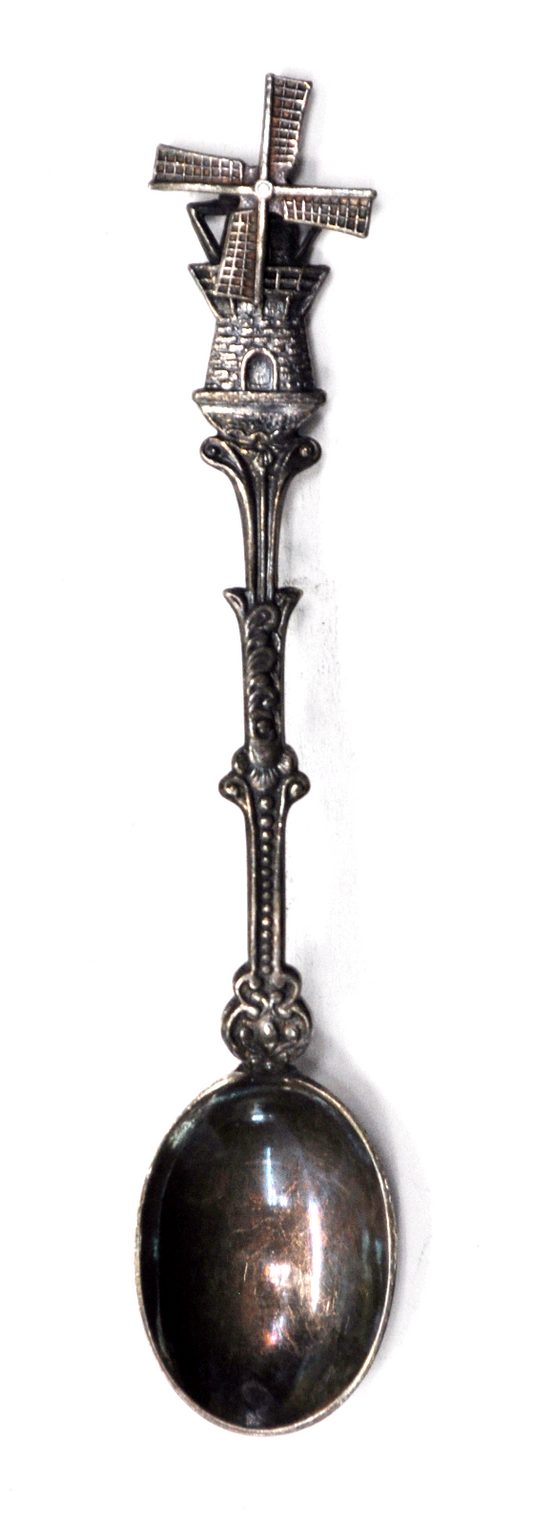 Silver Plated Holland Windmill Spoon Dark Toned DD.90 4-3/4"