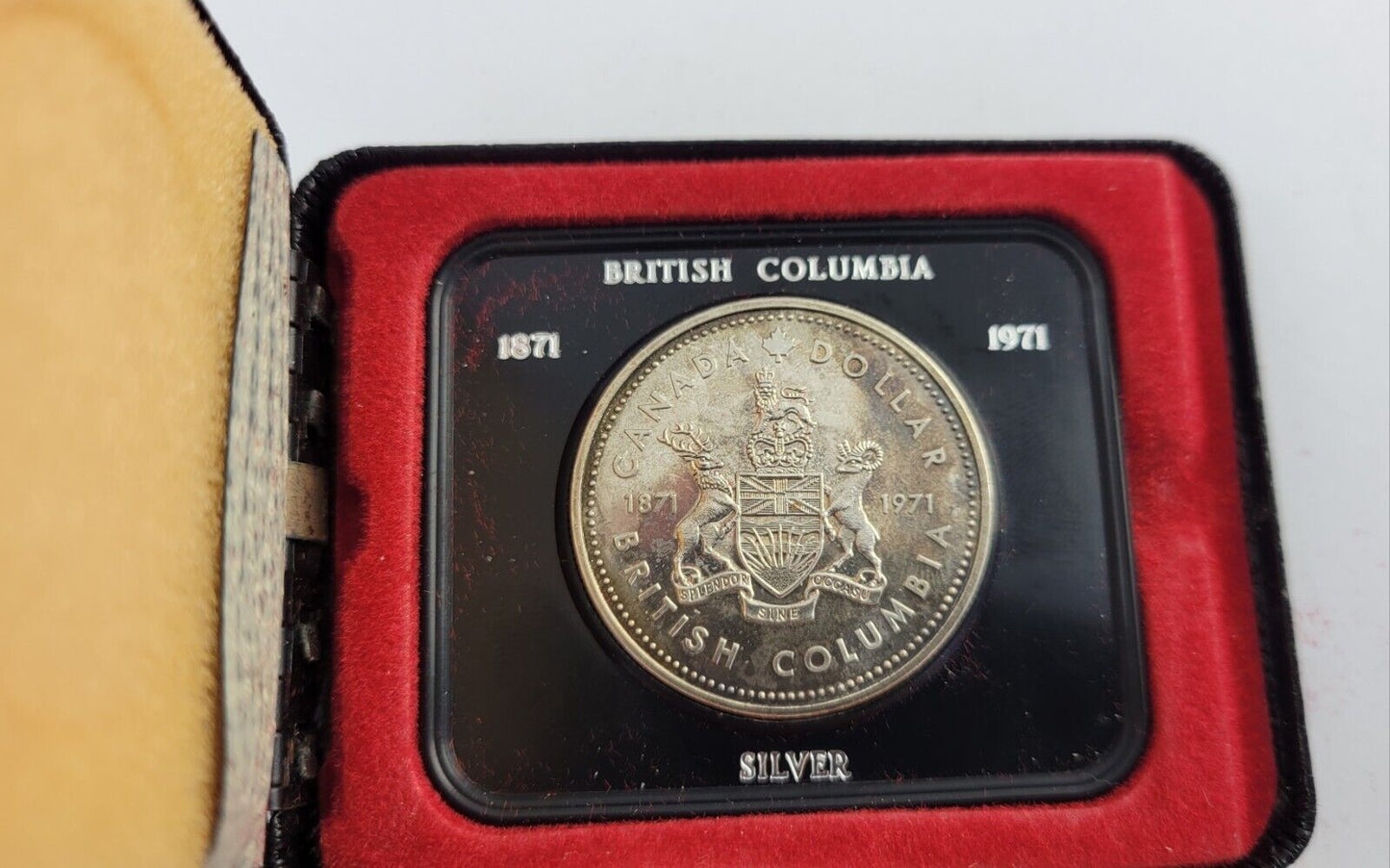 1971 Canada Specimen Silver Dollar British Columbia Commemorative w/Box