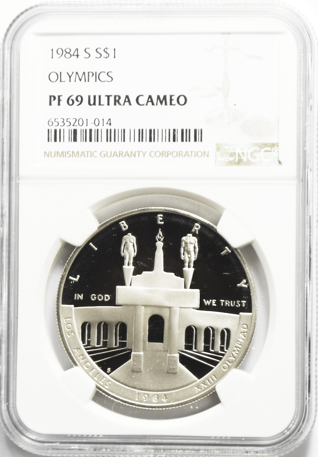1984 S $1 Olympics Commemorative Silver One Dollar PF69 UC NGC