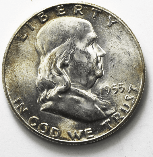 1955 50c Franklin Silver Half Dollar Fifty Cents Philadelphia Uncirculated