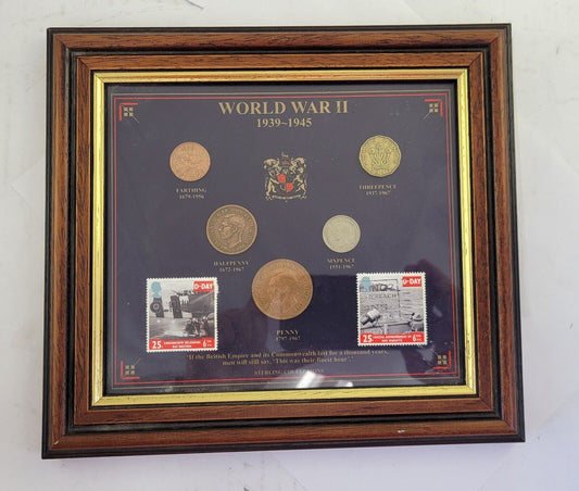 Great Britain World War II Sterling Collections Coin & Stamp Framed Set D-Day