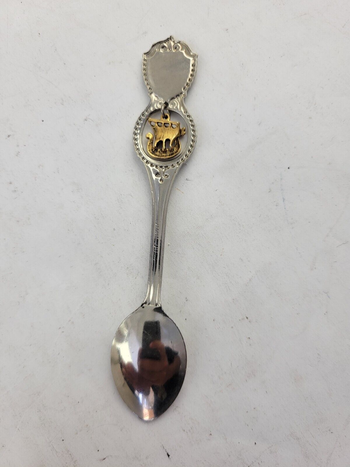 Vintage Windmill Holland & Solvang California Souvenir Spoon Viking Boat