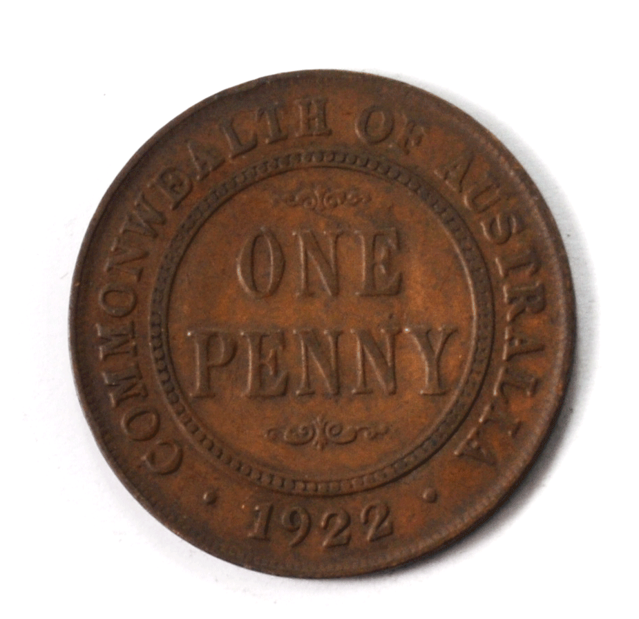 1922 Australia Penny KM# 23 Bronze Coin
