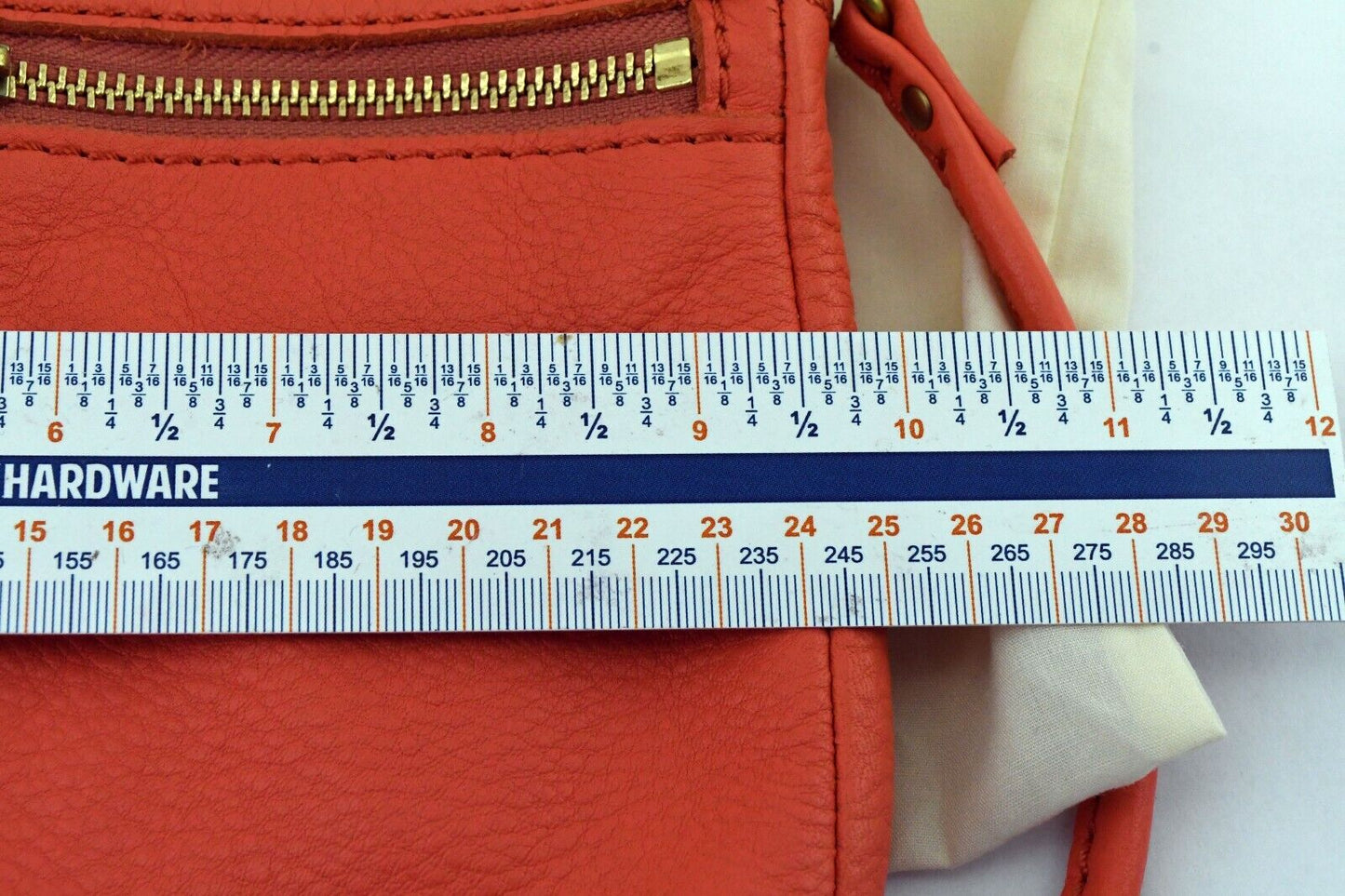 Fossil ELISE Coral Pink Double Zip Leather Crossbody Purse Handbag 10 x 6 1/2"