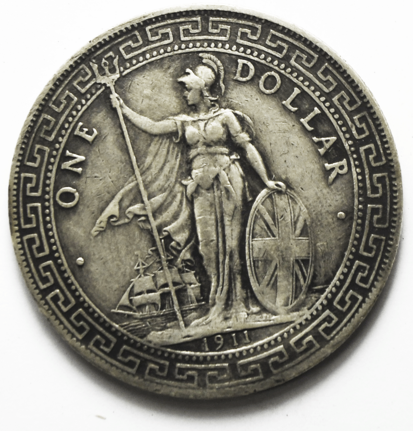 1911 B Great Britain Silver Trade Dollar KM# T5